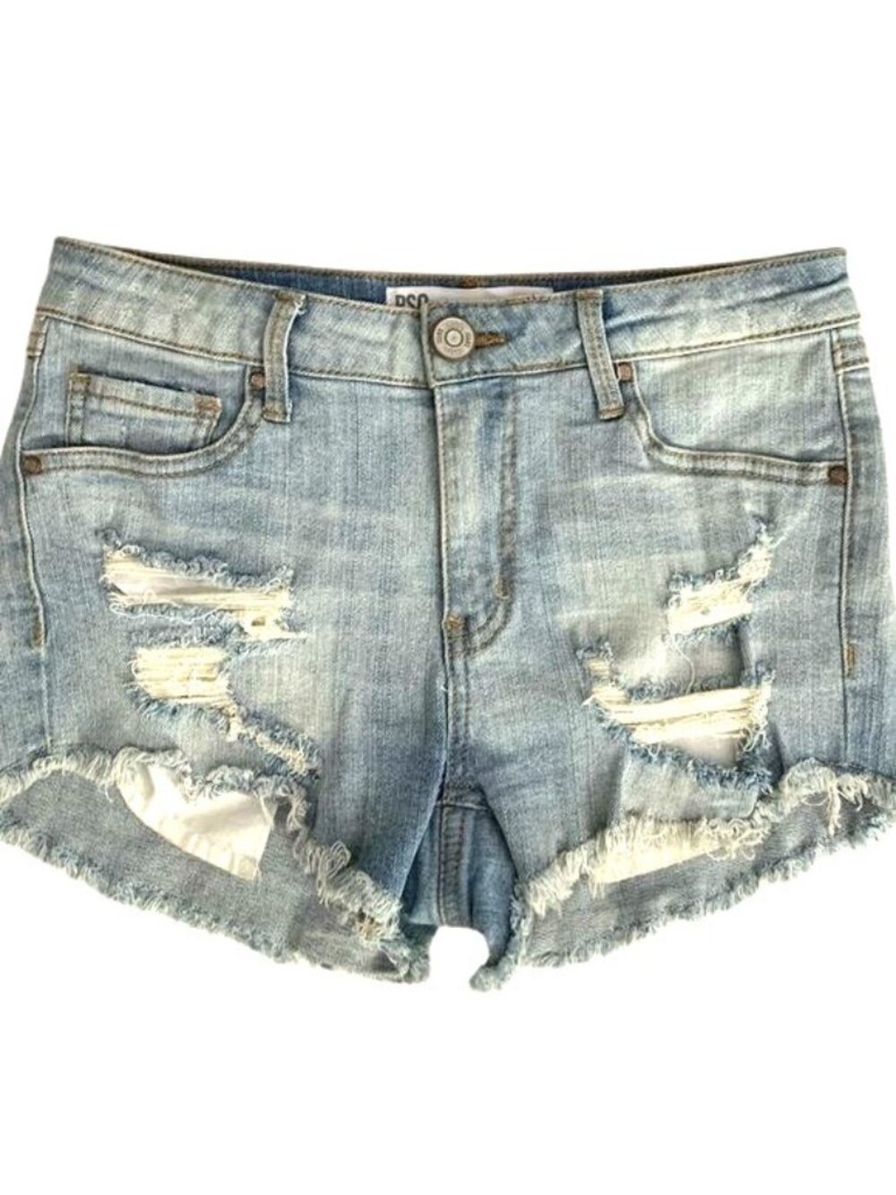 RSQ Jeans Venice Mid Rise Distressed Denim Shorts Size 3